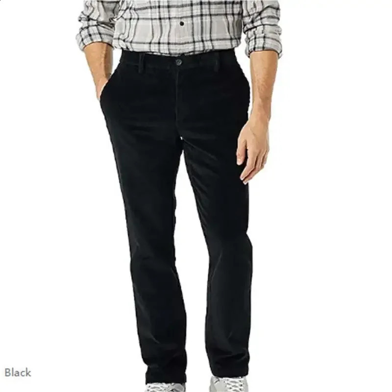 Mens AutumnWinter Corduroy Thick Pants Fashion Casual Straight Leg 240905