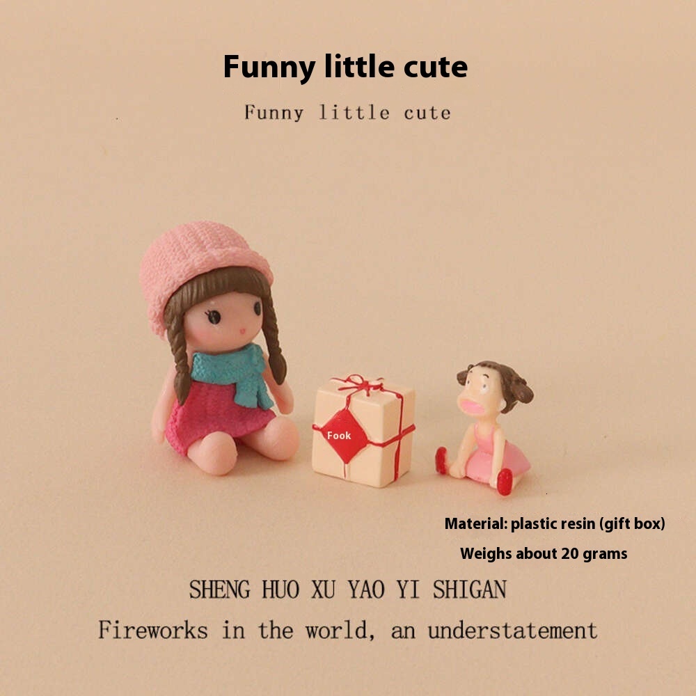 Mini Creative Cute Doll Girl Gift Box Micro Landscape Baby House Decoration Accessories OB11 Home Desktop Ornament