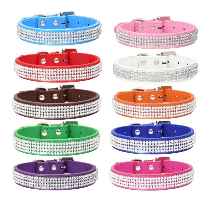 Halloween Pet Cat Collar Shiny Leather Diamond Multi-Size Collar Factory Direct Wholesale