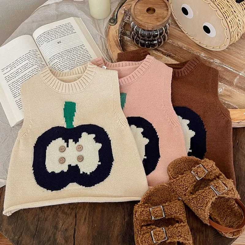 Fashion Infant Girls Kids Autumn Sweater Waistcoats Winter Warm Boys Baby Knit Vests Cute Cartoon Toddler Tops Children Clothing Y240906