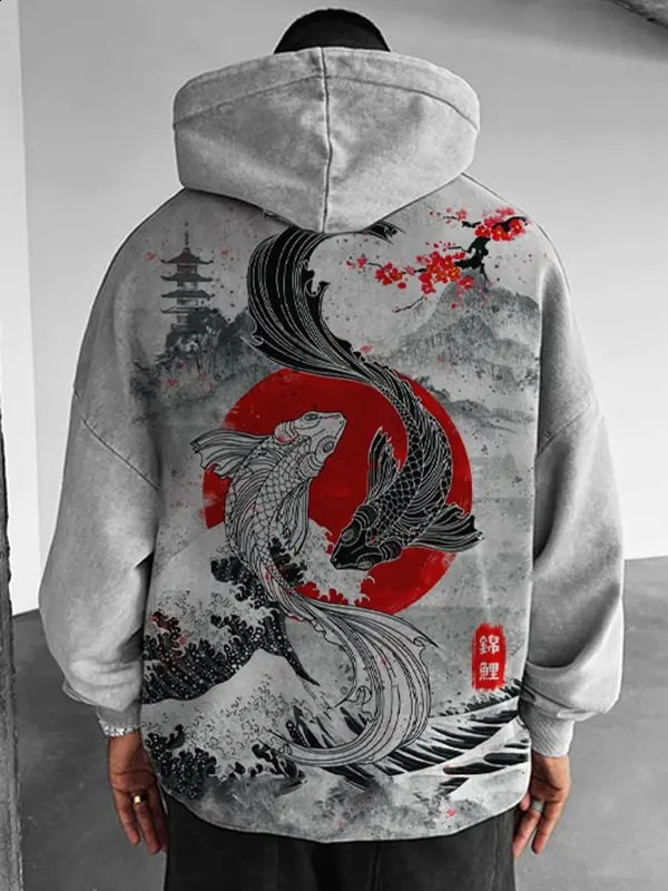 Autumn/Winter American Retro Mens Hoodie Fashion Casual Sports Daily Sweatshirt Hoodie Pattern Autumn/Winter 240904