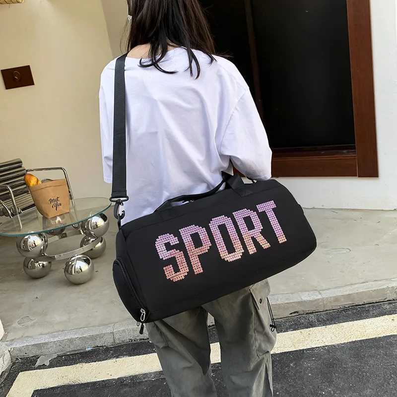 Mens Fitness Bag Waterproof Swimming Travel Set Large Yoga Training Shoes Pocket Fitness Shoulders Bolsas Womens Sports W240906