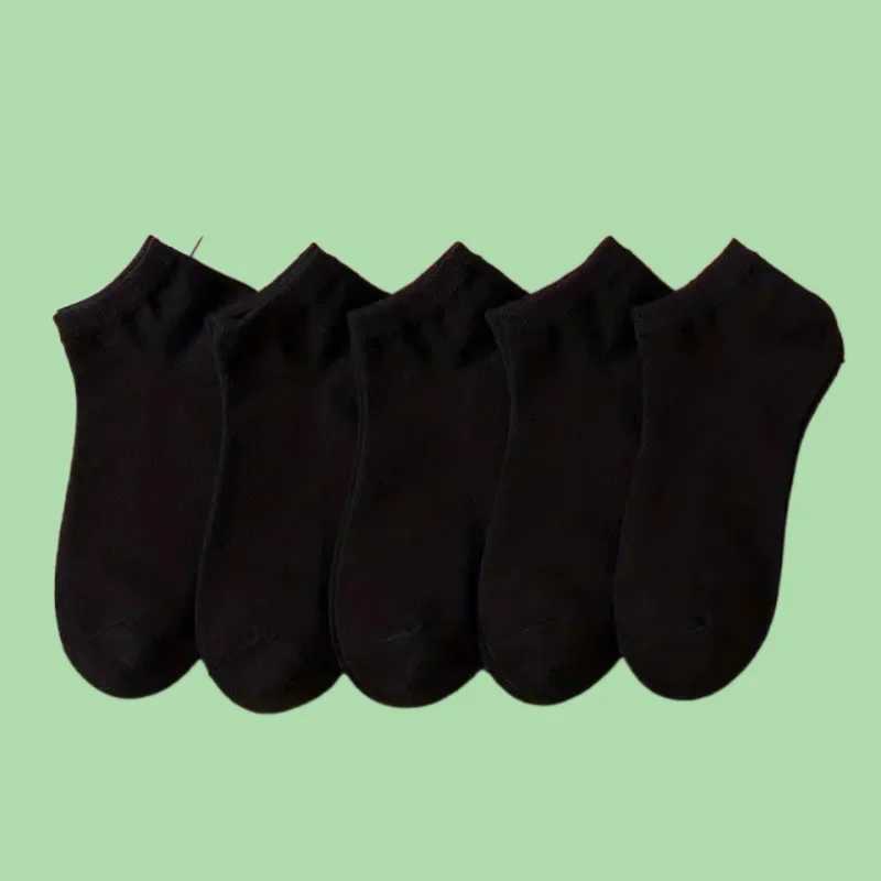 5/10/20 Pairs High Quality Mens Boat Socks Low Cut Non Slip Business Ankle Socks Sport Sweat Absorption Solid Color Short Socks Y240906