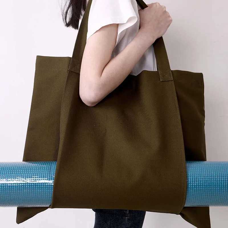Durable canvas cotton yoga mat bag W240906