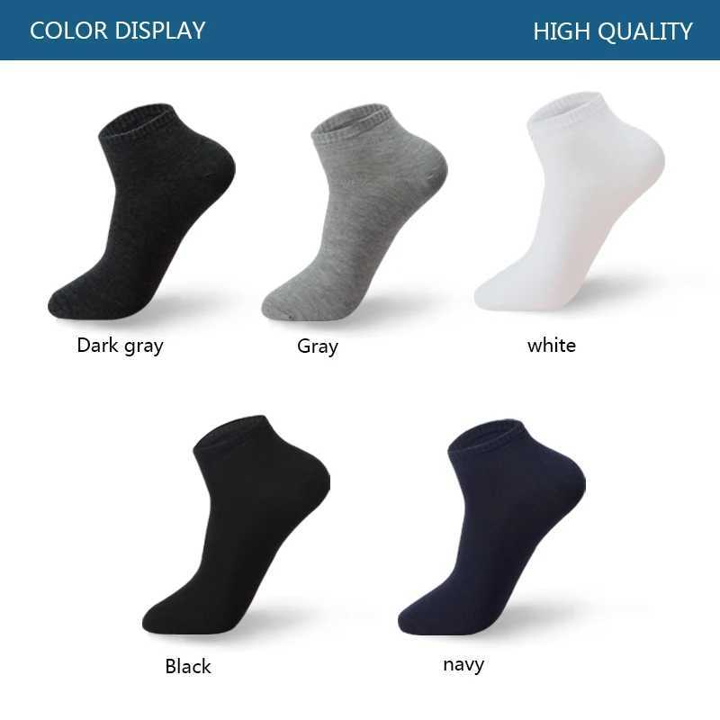 5 pairs/batch mens cotton large size 39-48 high-quality casual breathable boat socks short mens socks business mens summer socks W240905