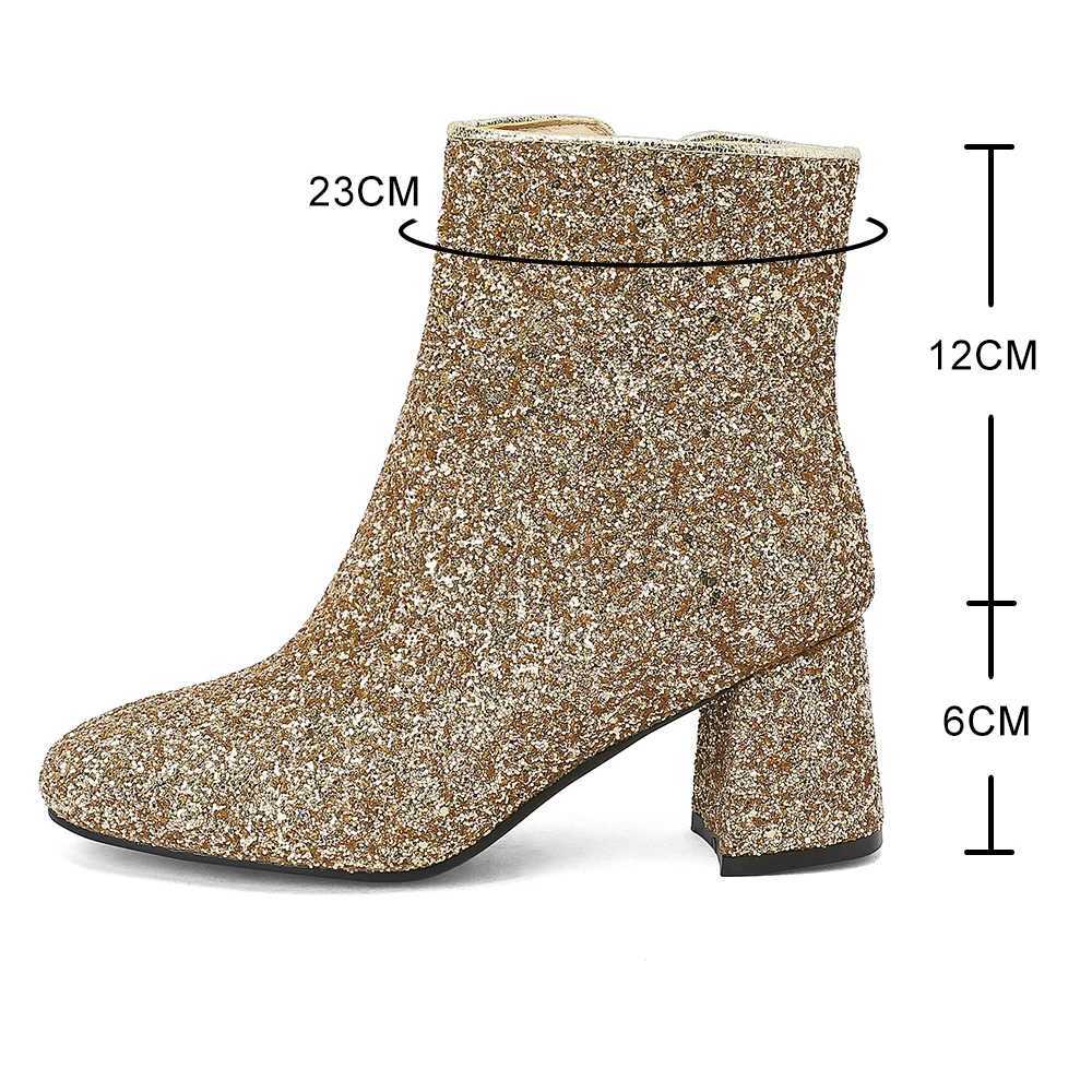 Fashion womens ankle boots new spring sparkling boots transparent sparkling boots sparkling trend high heels luxury designer shoes hot CL240906