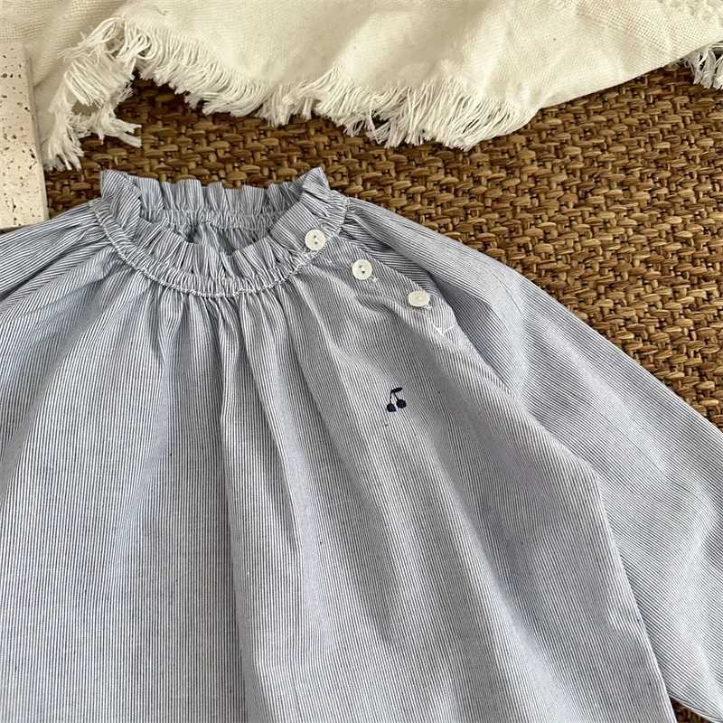 Girls Clothes 2024 Autumn New Children Personality Shirt Girls Korean Style Temperament Striped Shirt Fashion Casual Blouse Y240906