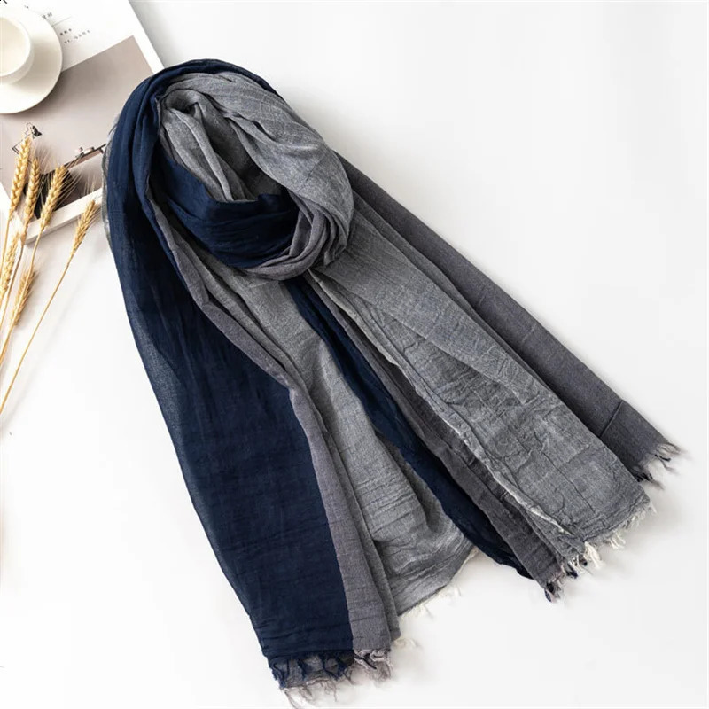 patch work mens scarf cotton linen autumn mens scarf warm collar Pashmina casual mens Bufandas shawl 240906