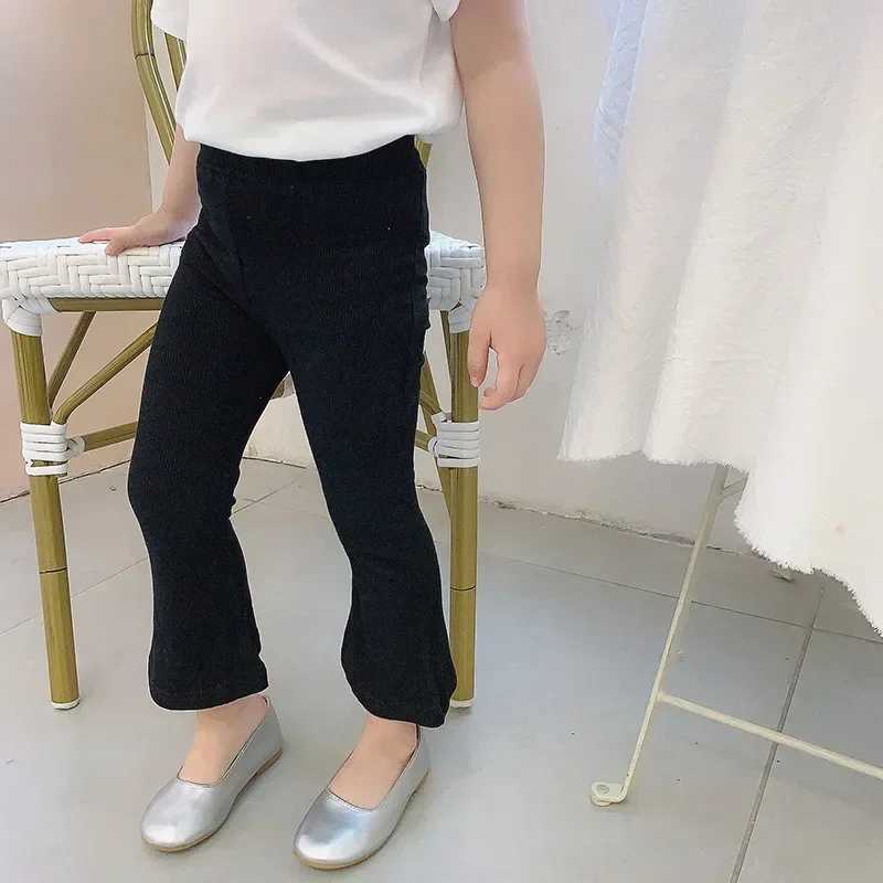 Children Girls Bell-bottom Trousers Skinny Pants Kids Leggings Spring Autumn Thin Type Flare Trousers Kids Slim-fit Pants Capris Y240906