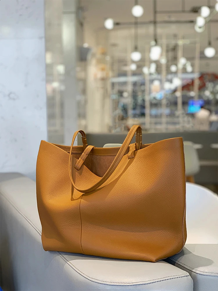 Minimum order quantity high-quality one layer cowhide shoulder shopping bag genuine leather large capacity handbag 240904 ffa9 4