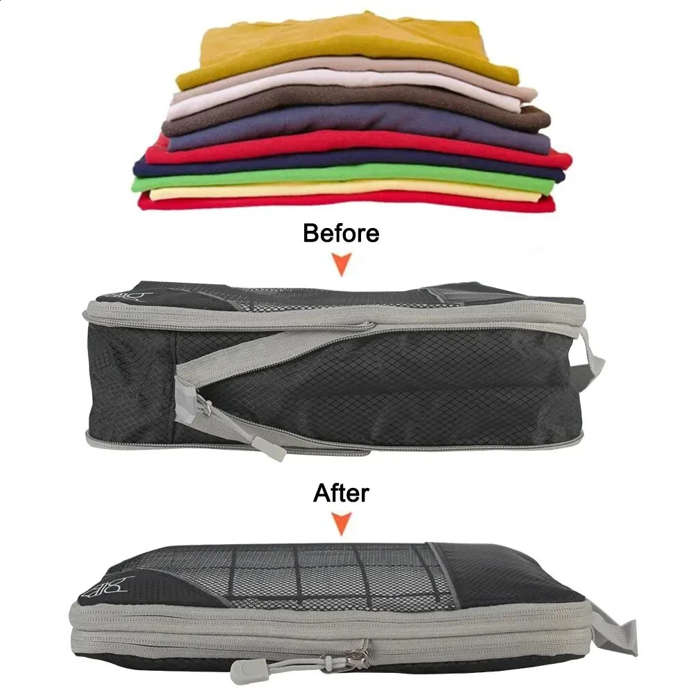 6piece travel storage manager portable clothing bag lightweight luggage compression packaging cube 240906