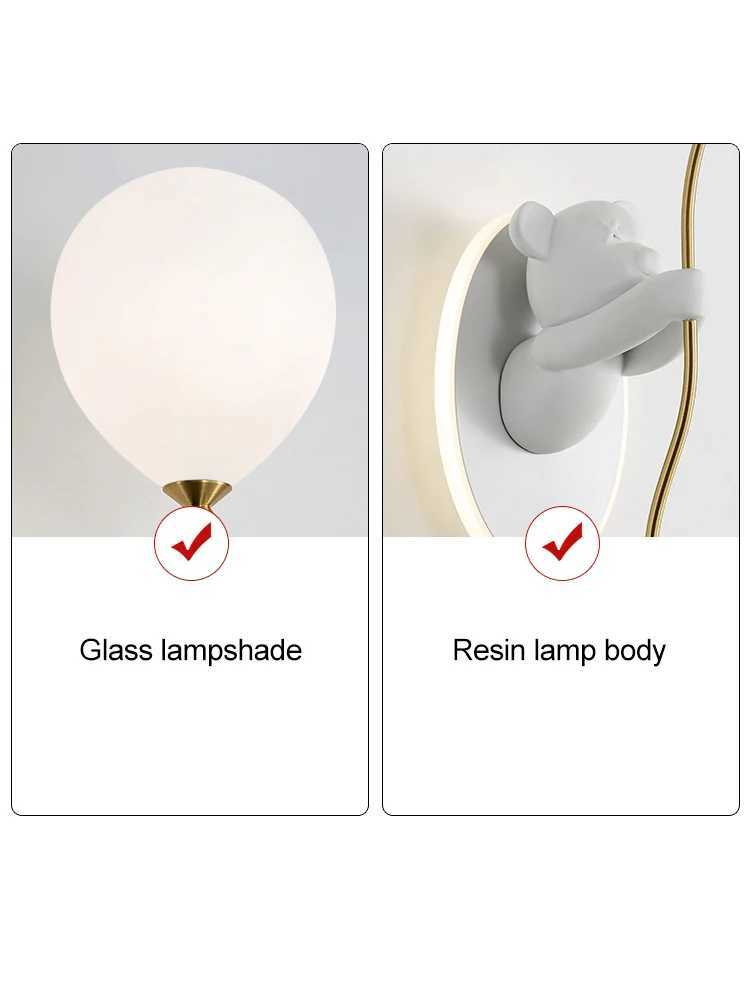 Creative and personalized cartoon childrens rooms bedrooms bedside wall lamps artistic bear atmospheric wall lamps W240816