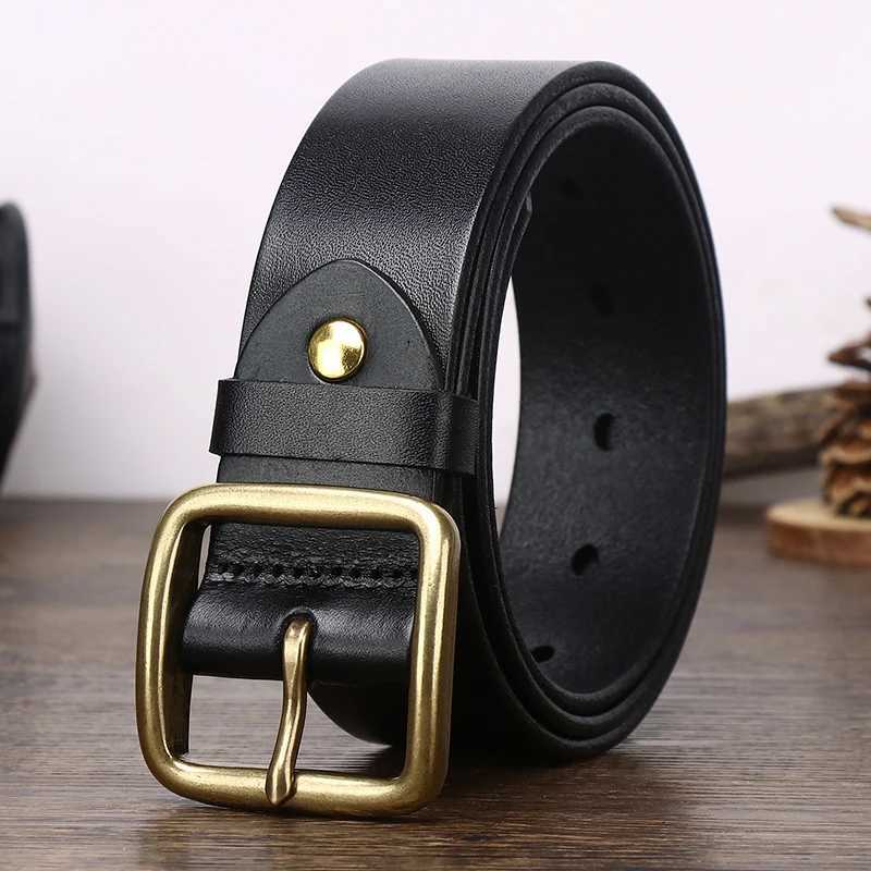 Mens leather belt top casual high-quality belt retro design pin buckle leather belt fashionable original denim W240905