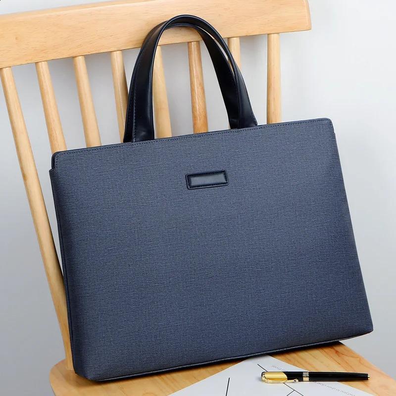 mens briefcase office handbag PVC business A4 book file employee meeting bag womens notebook 240906