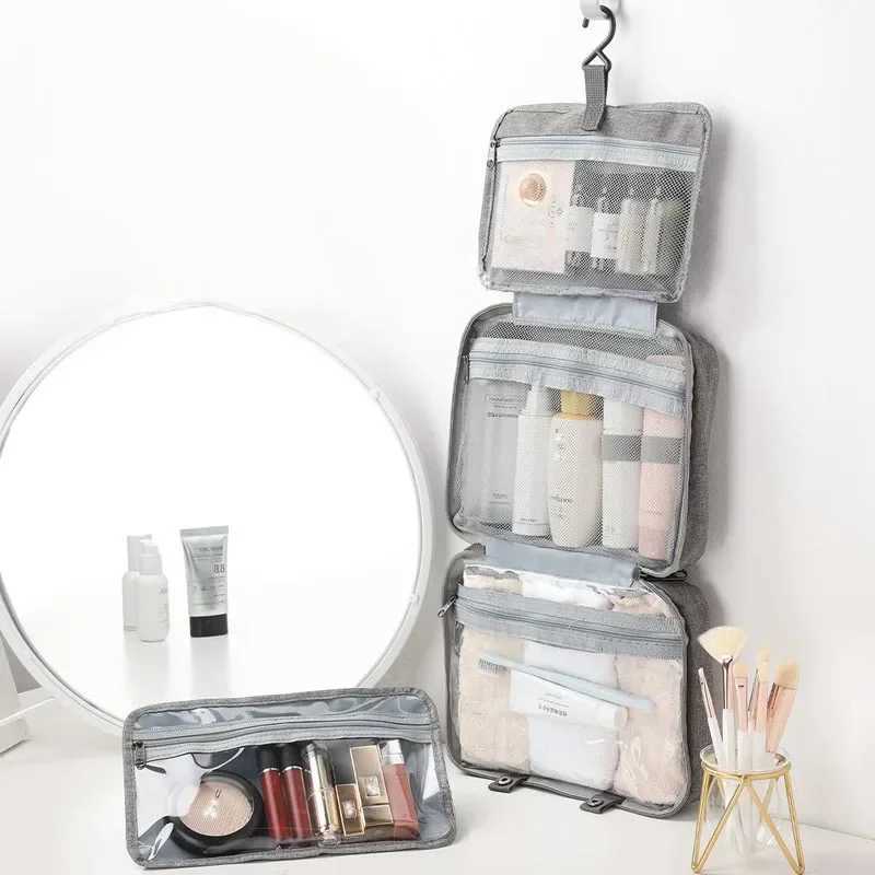 Travel waterproof folding wet dry separation toilet bag cosmetic storage bag large capacity cosmetic bag W240905