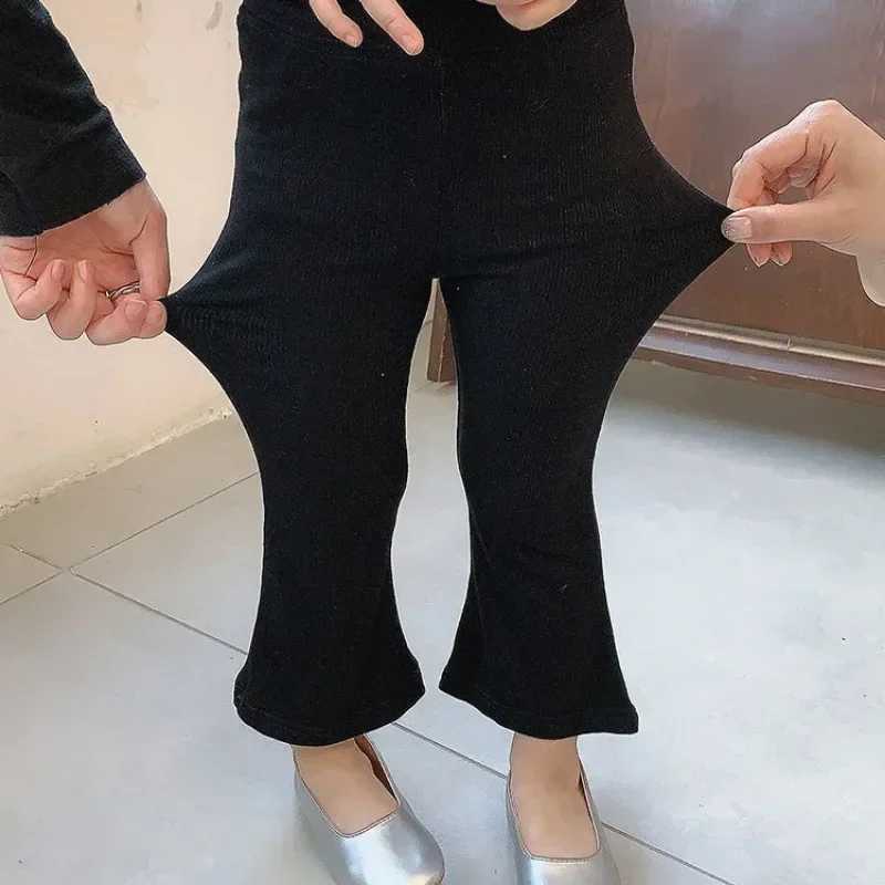 Children Girls Bell-bottom Trousers Skinny Pants Kids Leggings Spring Autumn Thin Type Flare Trousers Kids Slim-fit Pants Capris Y240906