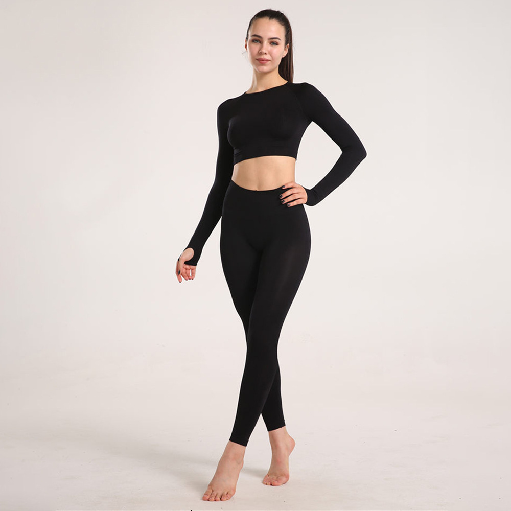 YDML New seamless suit for women with a dotted top, tight pants, hip lifting, high waist yoga exercise set