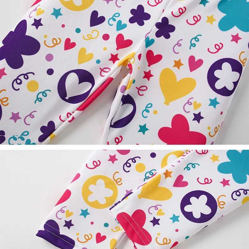 Kids Leggings for Girls Children Elastic Pencil Pants Fashion Print Skinny Trousers Baby Casual Outdoor Wear Artistic Clothes Y240906
