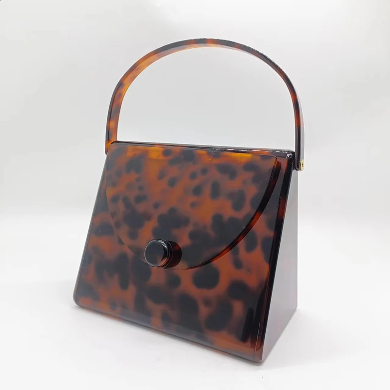 Acrylic Evening Bags Black Amber Leopard Clutch Purse er Women Wallet Wedding Bridal Party Prom Handbag 240905 4