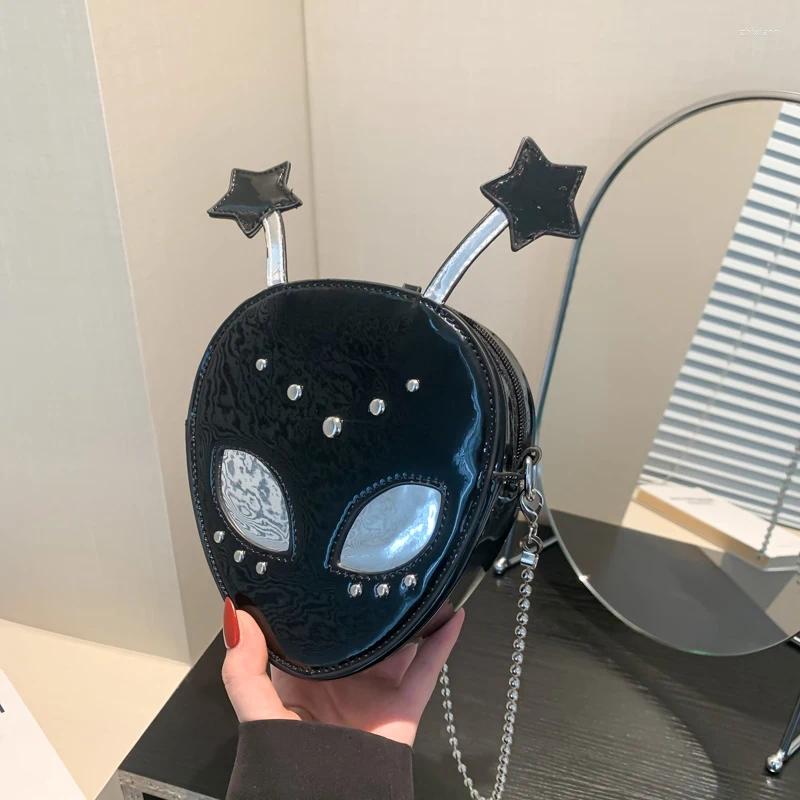 2025 NEW Shoulder Bags Alien Pattern Bag For Women PU Leather Halloween Purse Girls Chain Crossbody Messenger Female Chic zhanyishengli