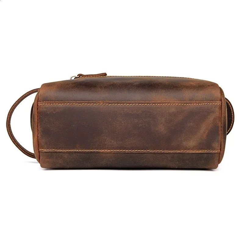 leather toilet bag mens wash shaving Dopp kit womens travel makeup 240906