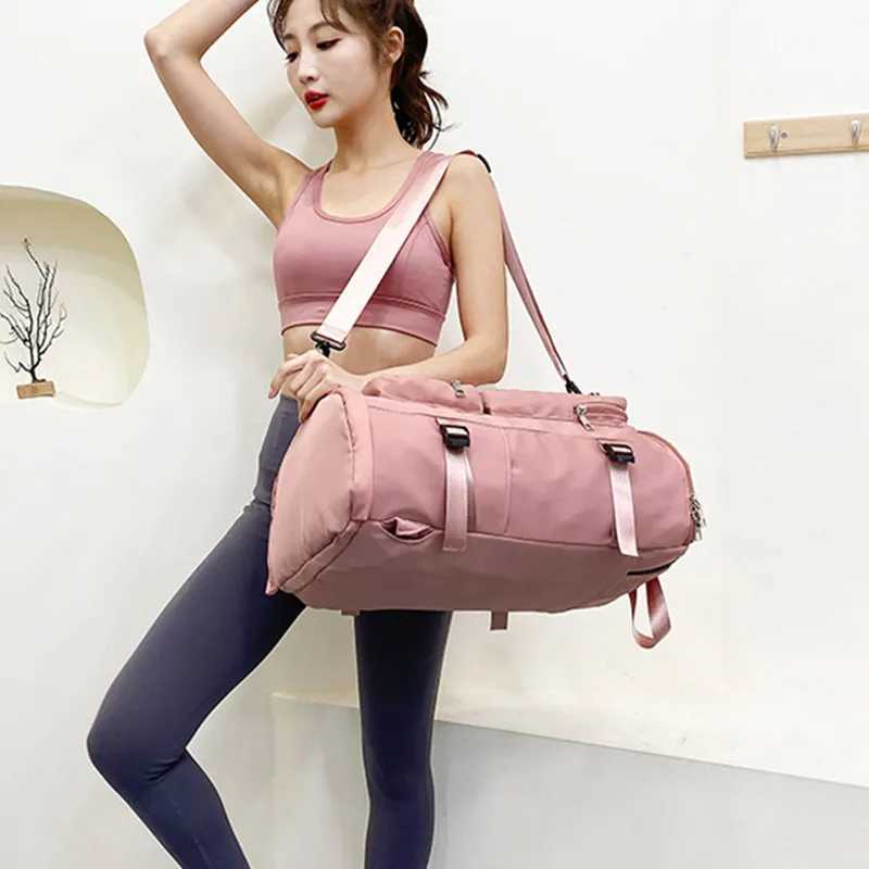 Large capacity fitness bag womens travel bag leisure weekend travel backpack dry wet separation exercise yoga bag cross body bag W240906