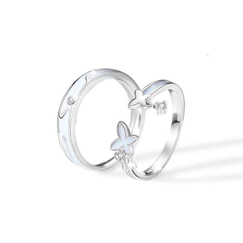 Butterfly night light 925 Sterling Silver Diamond Luxury Big Wedding Band Rings Luxury Rings Set for Bridal Women Engagement Finger Party Gift Designe