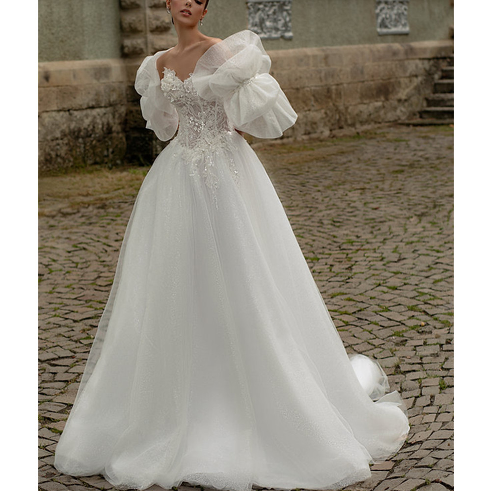Fabulous Handmade Flowers Lace Mermaid Wedding Dresses Off The Shoulder Plus Size Bridal Gowns Bohemian Country Sweep Train 01