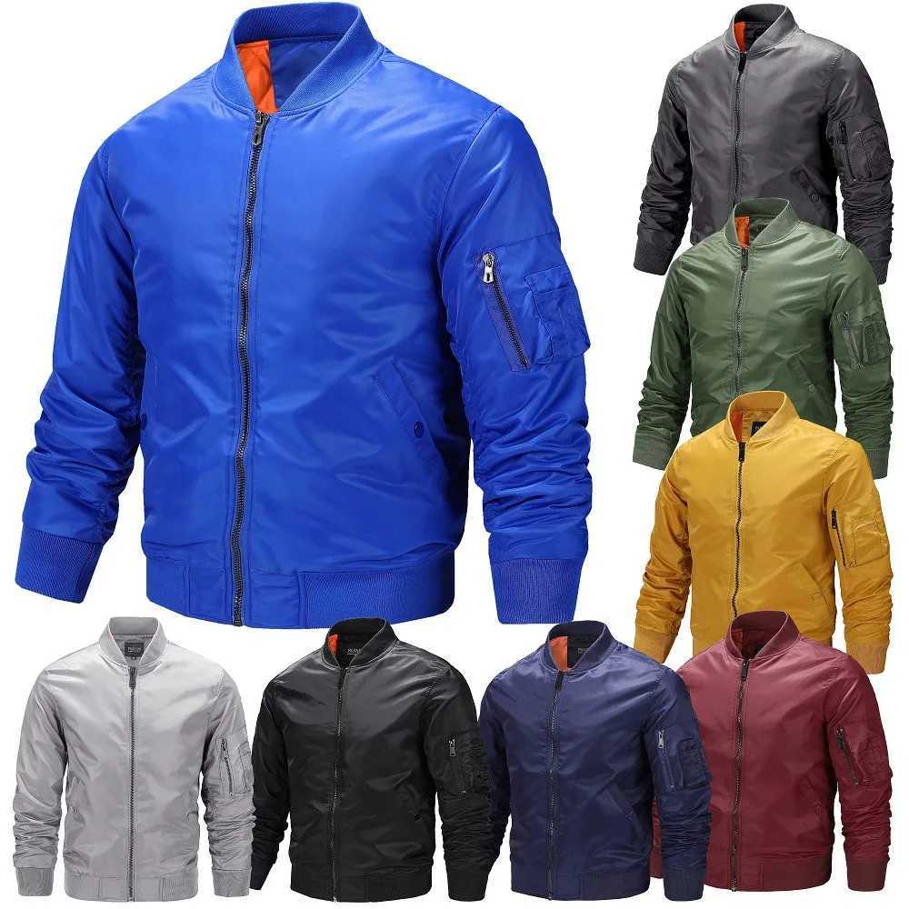 Baseball Jacket for Mens Spring and Autumn Thin Jacket Stand Up Collar Top Stand Up Collar Oversized Flying Jacket Y240906