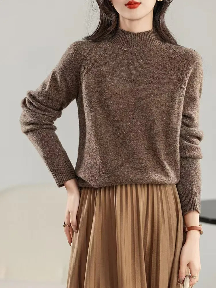 Minimalism and low silhouette 100% cashmere Consenee color dot code series basic age reducing sweet weight loss sweaters 240905