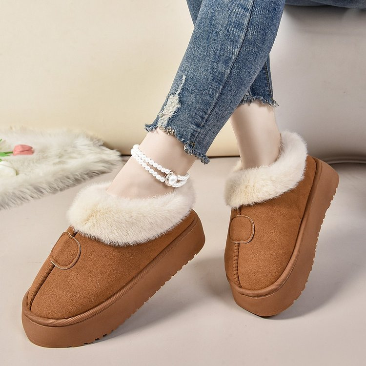 Women's snow boots 2023 new winter fur one with wool thickened waterproof non-slip women's shoes northeast cotton shoes