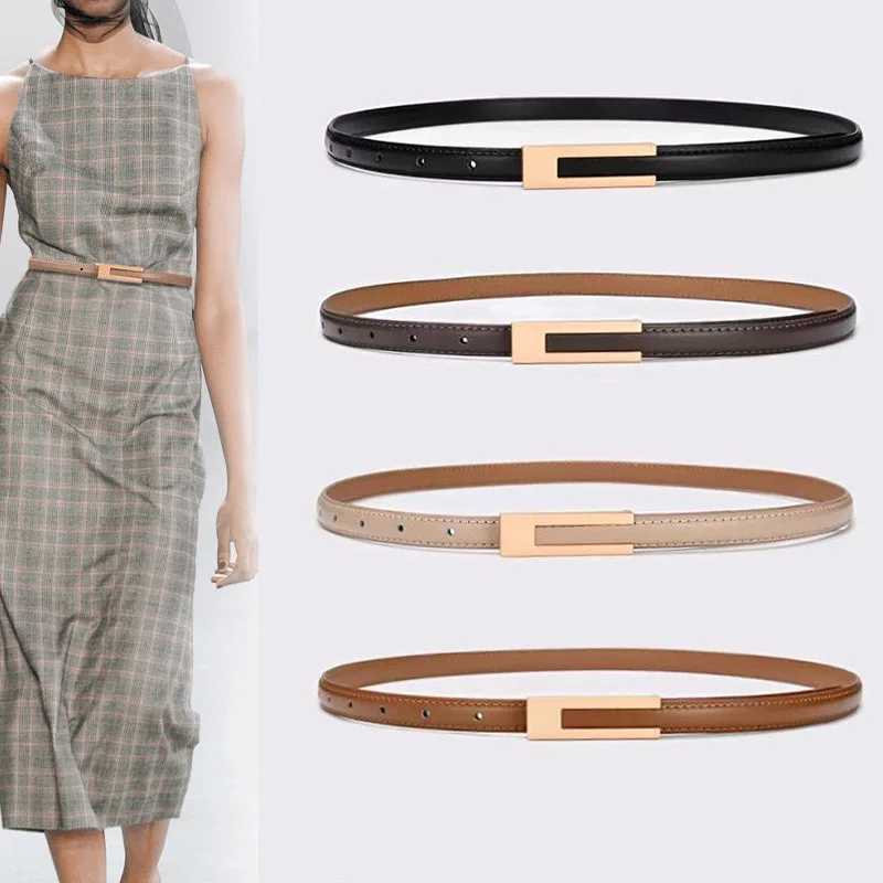 Korean Fashion PU Leather Thin Belt Womens Metal Accessories Basic Casual Pornography Adjustable Fashion Belt W240905