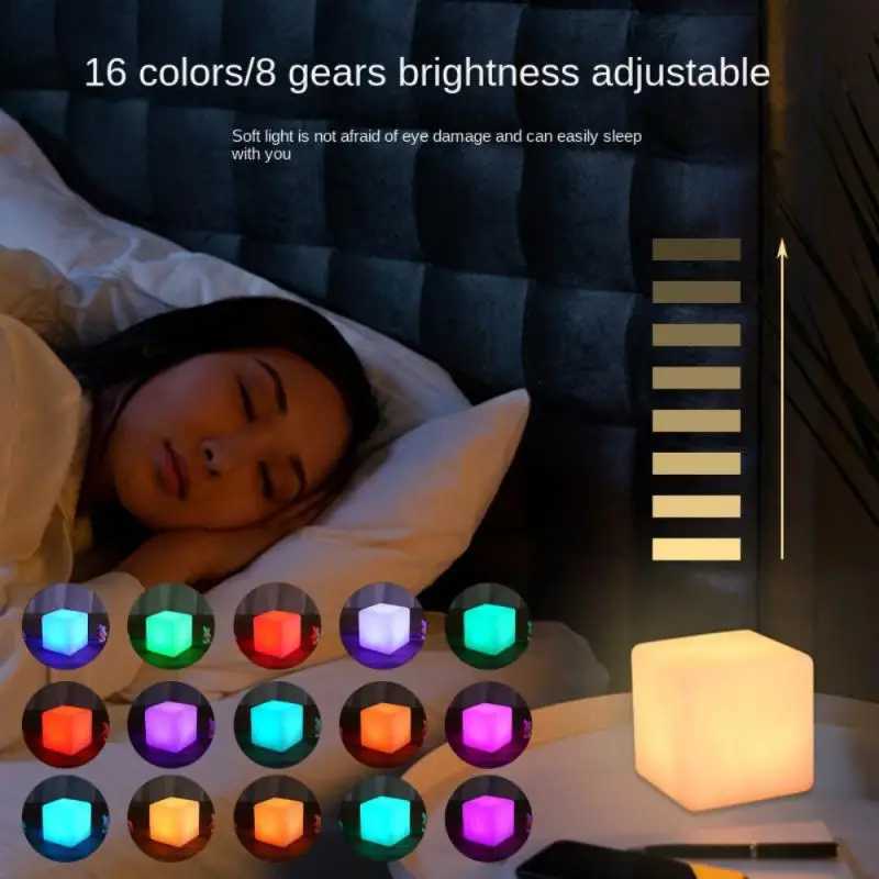 Mini colored night light festival luminous cube light remote control atmospheric light living room bedroom gift party W240816
