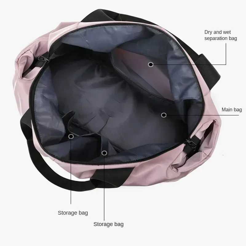 Large capacity yoga bag womens waterproof swimming sports bag gym bag multifunctional hand travel luggage weekend bag W240906