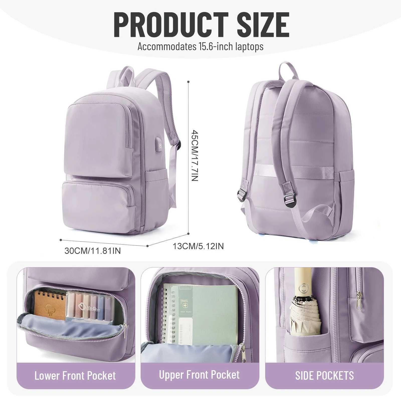 Women s Cabin Travel Backpack with Usb Charging Port Laptop Waterproof Portable Backpack Student School Pink 240906