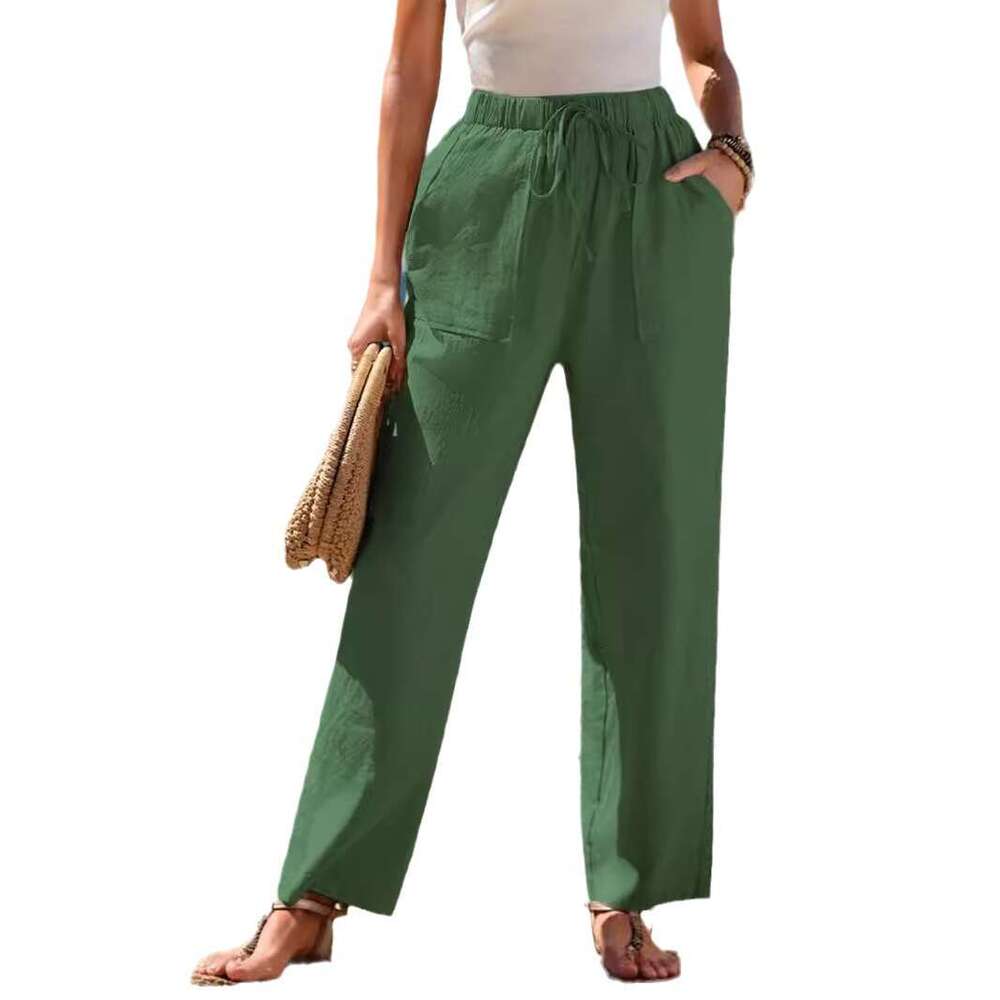 2024 new loose casual for women's autumn winter wide pants with a hanging feeling straight leg pants, long and high-end