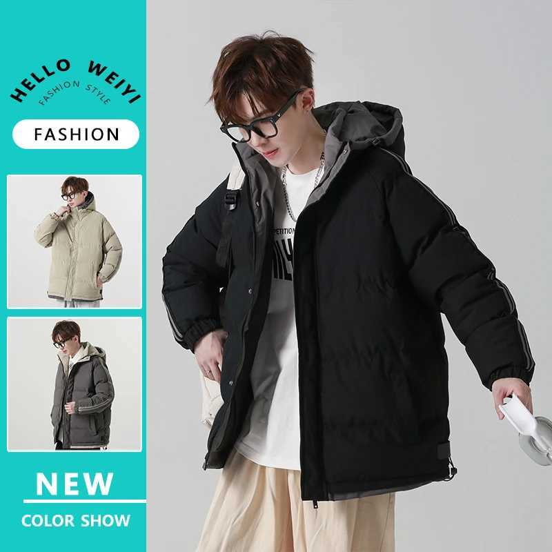 2024 Winter Mens Jacket New Fashion Loose and Versatile Thick Warm Bread Clothing Mountaineering Camping Hoodie Coat M-5XL M240906