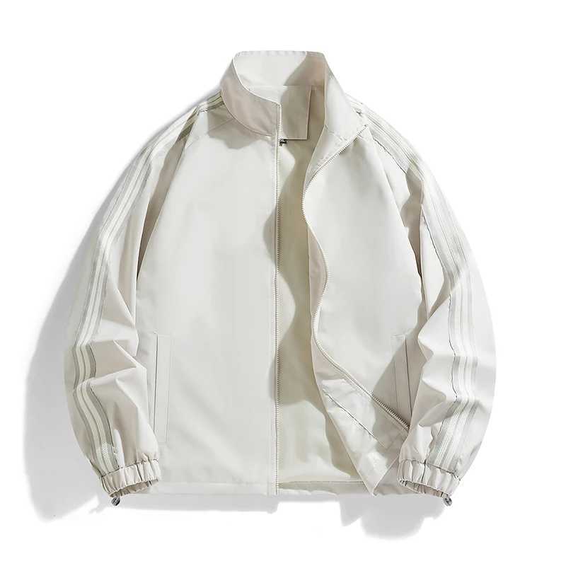 Simplicity Safari Style Autumn WinterSolid Mens Stand Collar Pockets Zipper Trend Couple Style Loose Long Sleeve Jackets Tops Y240906