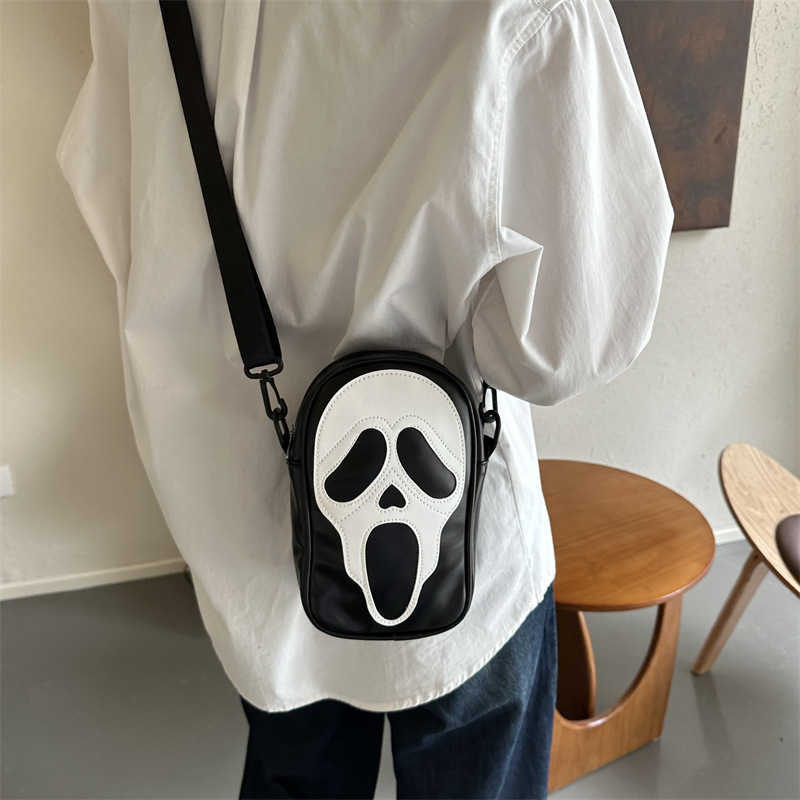Skull Bag Personalized Funny Ghost Shoulder Bag Halloween Women's Crossbody Bag Phone Small Square Bag 240915