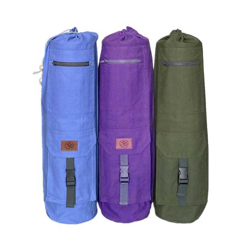 1 piece of cotton canvas yoga bag large capacity storage bag portable yoga mat bag W240906