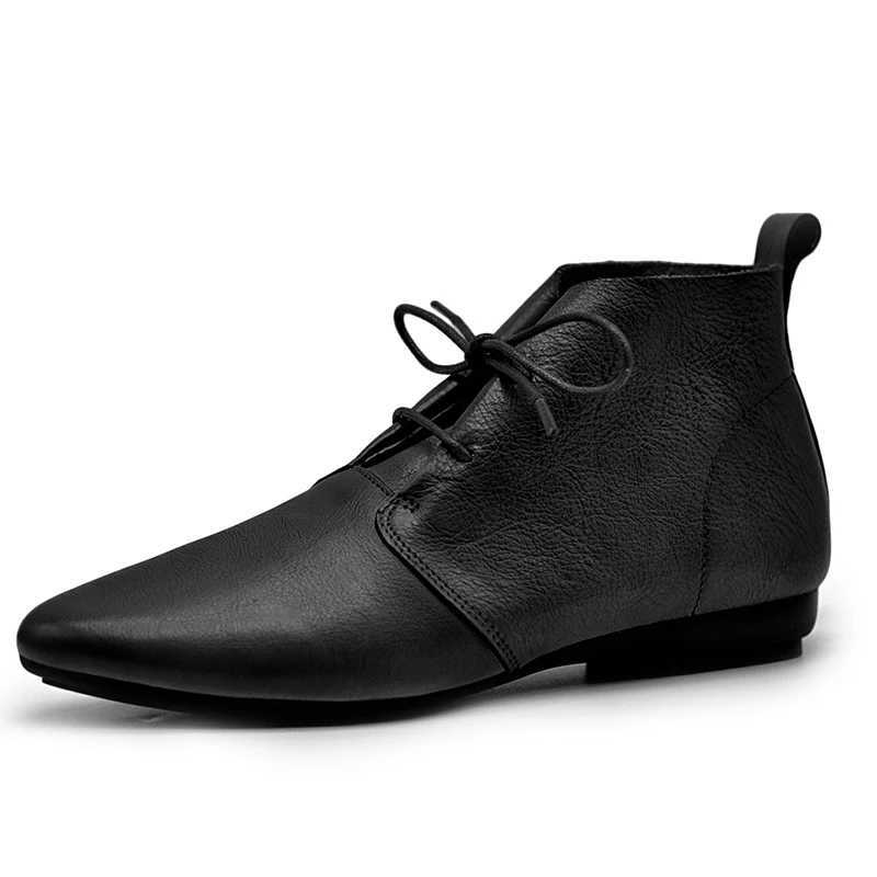 Womens Flat Ankle Chelsea Boots Pointed Toe Designer Fashion Walking Shoes 2024 Winter New Trend Lace Dress Zapatillas Women CL240906