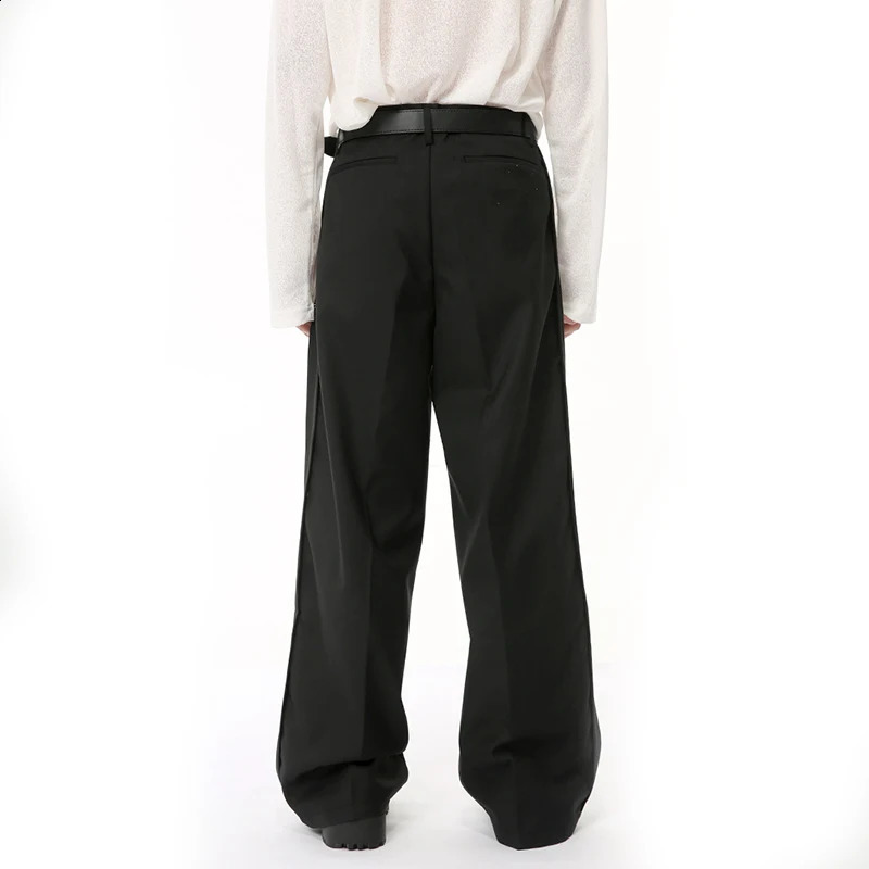 IEFB mens suit pants high three fold wide leg straight fall casual wear summer Chic 9C6683 240905