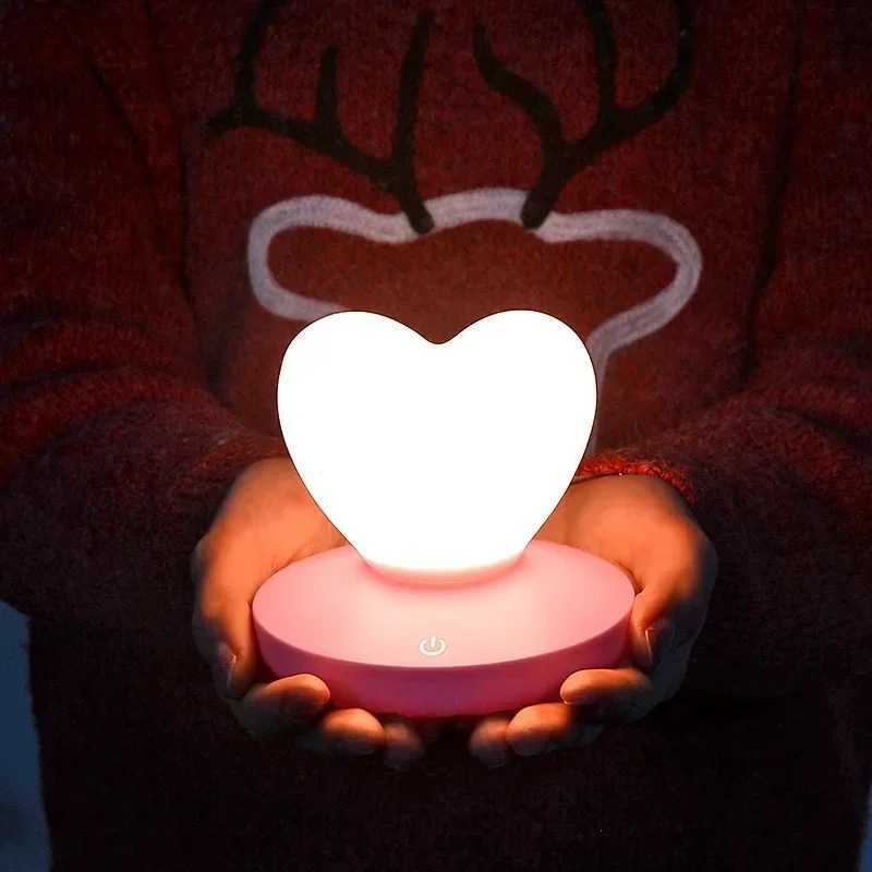USB Charging Romantic Love Heart LED Night Light Touch Control Desk Light Used for Valentines Day Anniversary Gift Home Decoration W240816