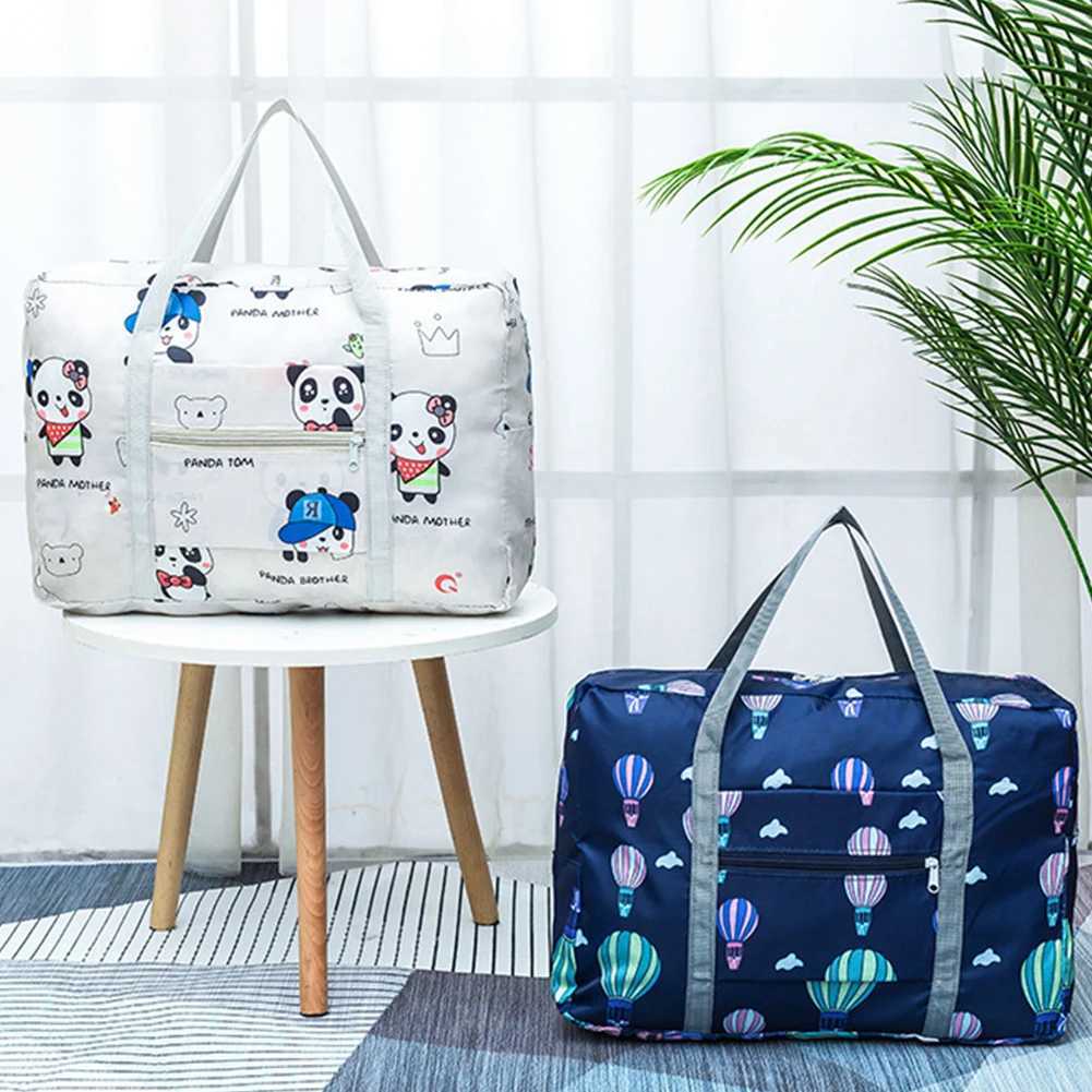 Foldable large capacity clothing storage bag womens sports and fitness travel handbag waterproof zipper closure swimming and yoga bag W240906