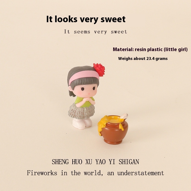 Resin Creative Crafts Mini Honey Can Doll Office Desktop Micro Landscape Scene Furniture Decoration