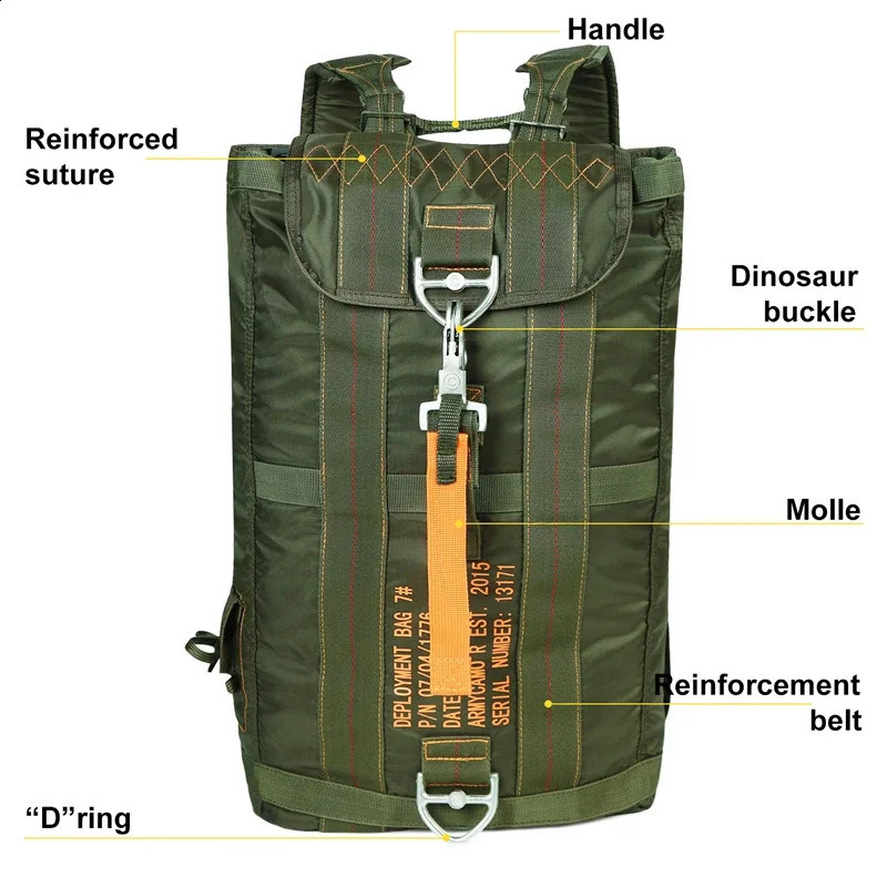 Parachute Bags Camping Backpack Waterproof Hiking Mens Lightweight Travel Outdoor 240906