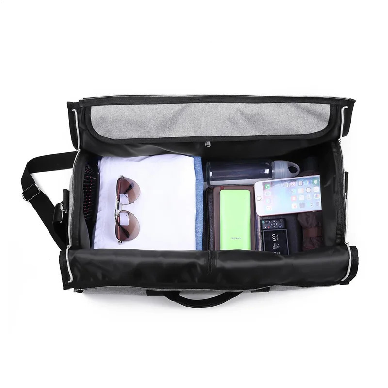 Mens shoulder bag large capacity business travel waterproof Oxford clothing multi pocket luggage 240906