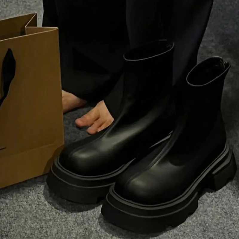New Womens Ankle Platform Chelsea Motorcycle Boots Winter Shoes 2022 Fashion Gothic Casual Shoes Gladiator Apartment Xuebotas CL240906