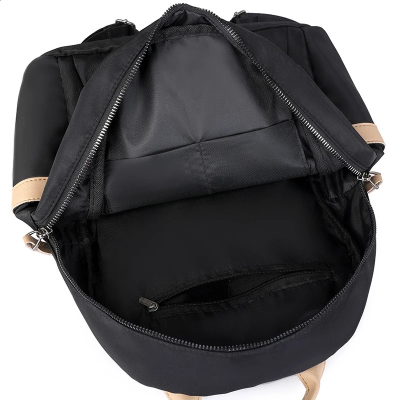 Womens Solid Color n Large Capacity Anti theft and splash Backpack High quality Nylon 240906