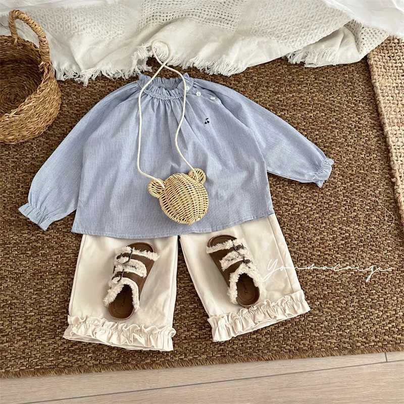 Girls Clothes 2024 Autumn New Children Personality Shirt Girls Korean Style Temperament Striped Shirt Fashion Casual Blouse Y240906